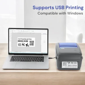 Atpos HQ450L 4 Inch (108mm) Label Sticker Printer | USB/Bluetooth Interface