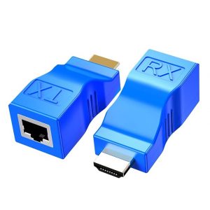 HDMI Extender 30 m to RJ45 LAN Ethernet Port 4k HDMI Network Transmitter  Cat6 Cable for HDTV 1080P-Blue