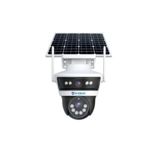 HIFOCUS 3MP Dual Lens 4G Solar CCTV Camera, Dual View Outdoor PT Security Camera, SIM Supported, Color Night Vision, PIR Motion Detection, Two-Way Audio